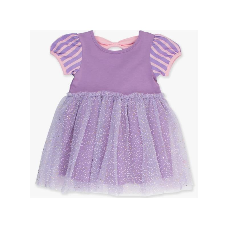 Rufflebutts - Baby Girl Amethyst Short Sleeve Bow Twirl Dress