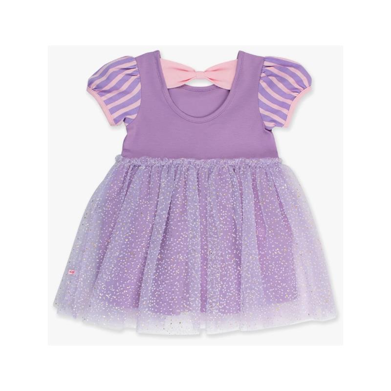 Rufflebutts - Baby Girl Amethyst Short Sleeve Bow Twirl Dress