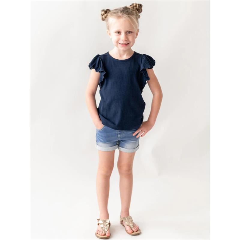 Rufflebutts - Baby Girl Light Wash Girls Denim Shorts